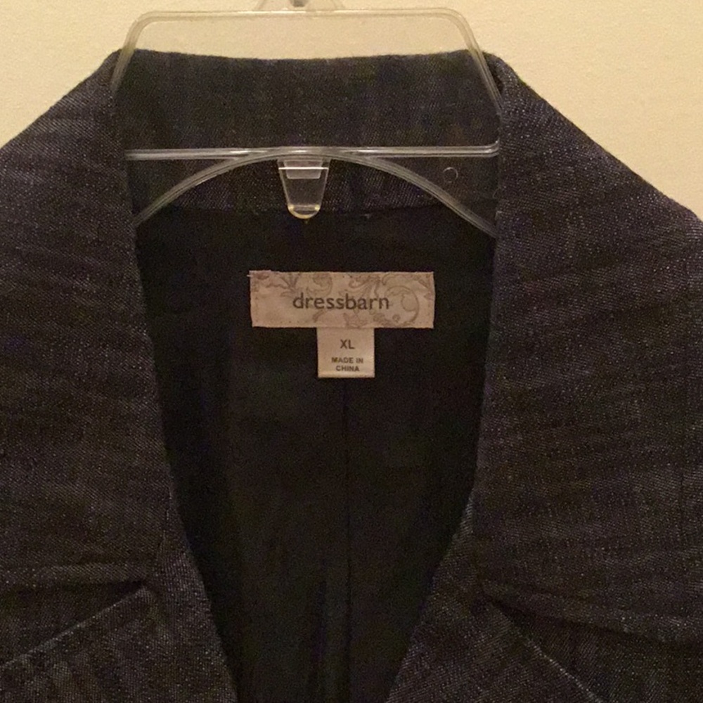 Casual black denim 3 button blazer